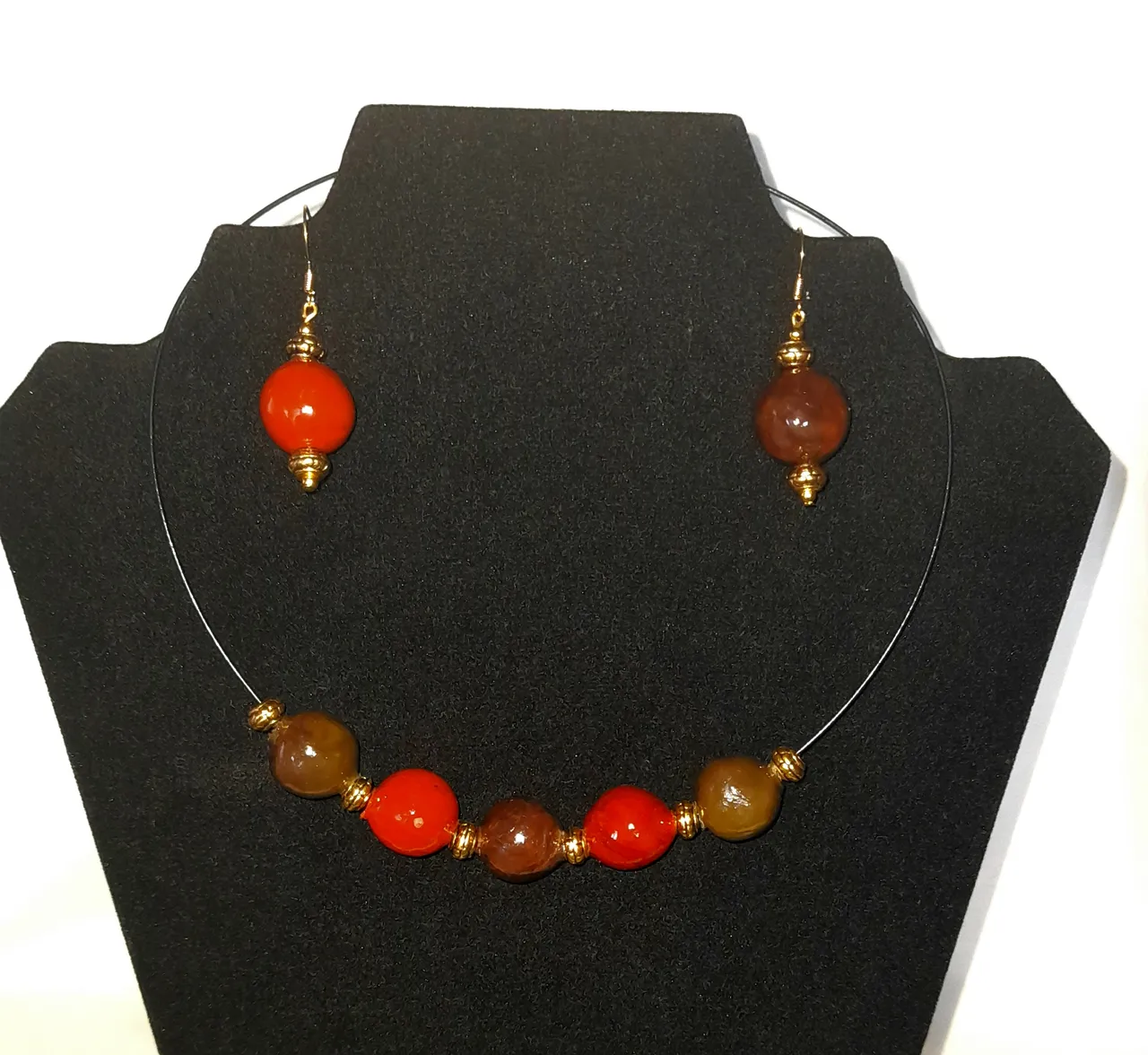 Parure Orange et ambre