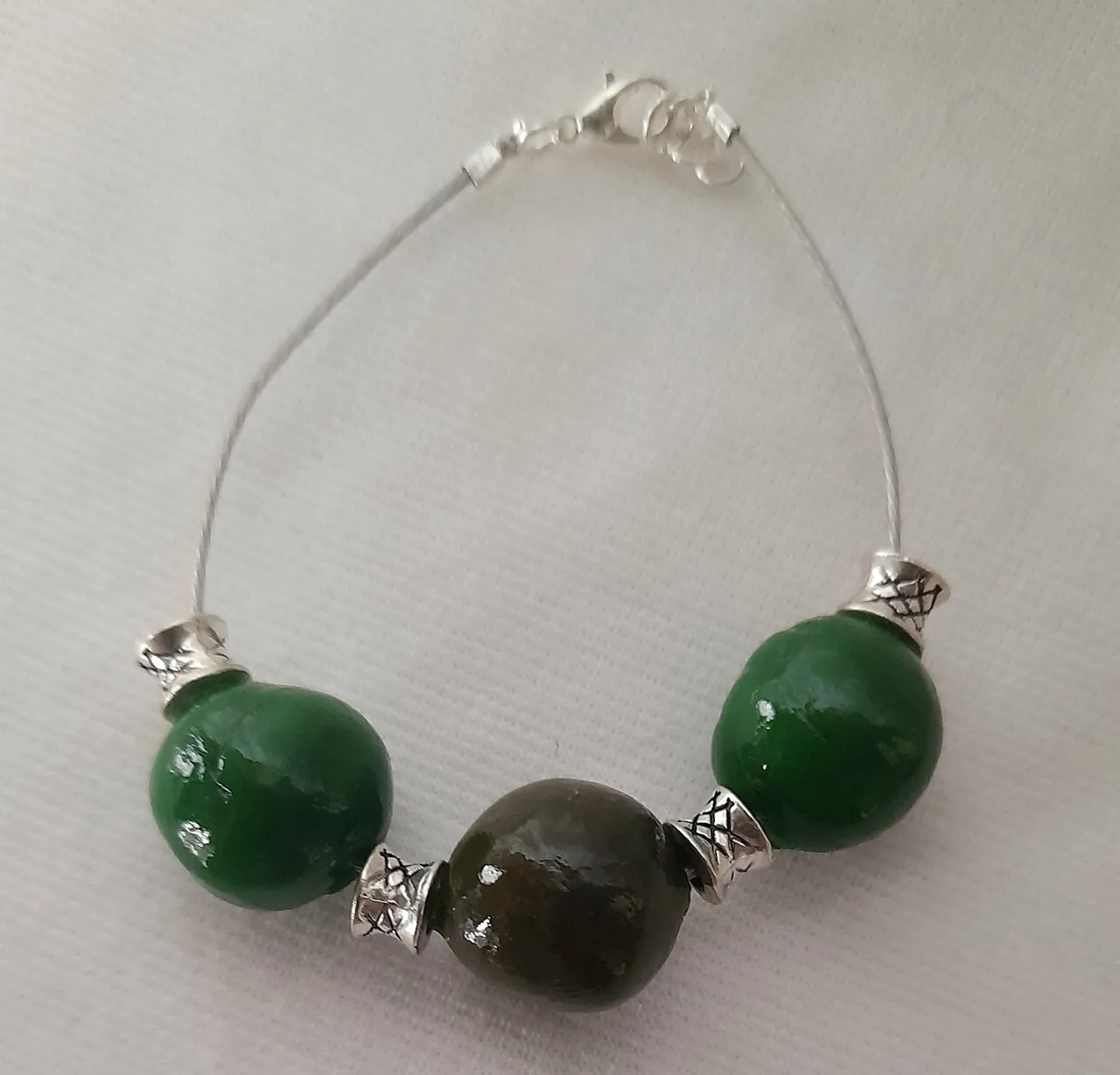 Bracelet Vert et gris