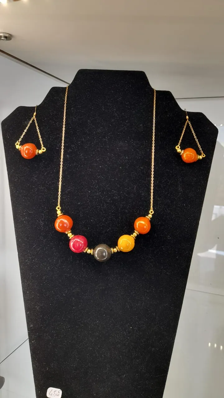 Parure Rouge et orange