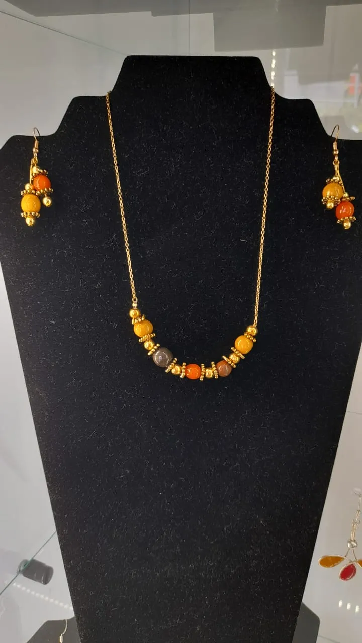 Parure Ambre et corail