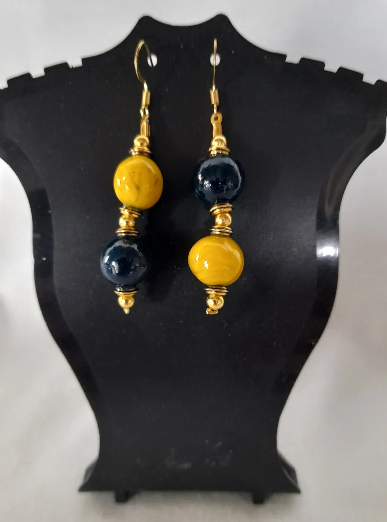 Boucles Jaune et bleu nuit
