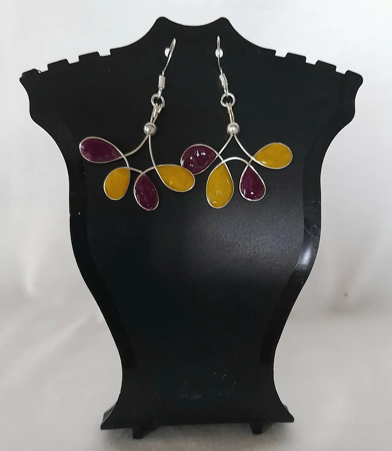 Boucles Fleurs jaune et violette