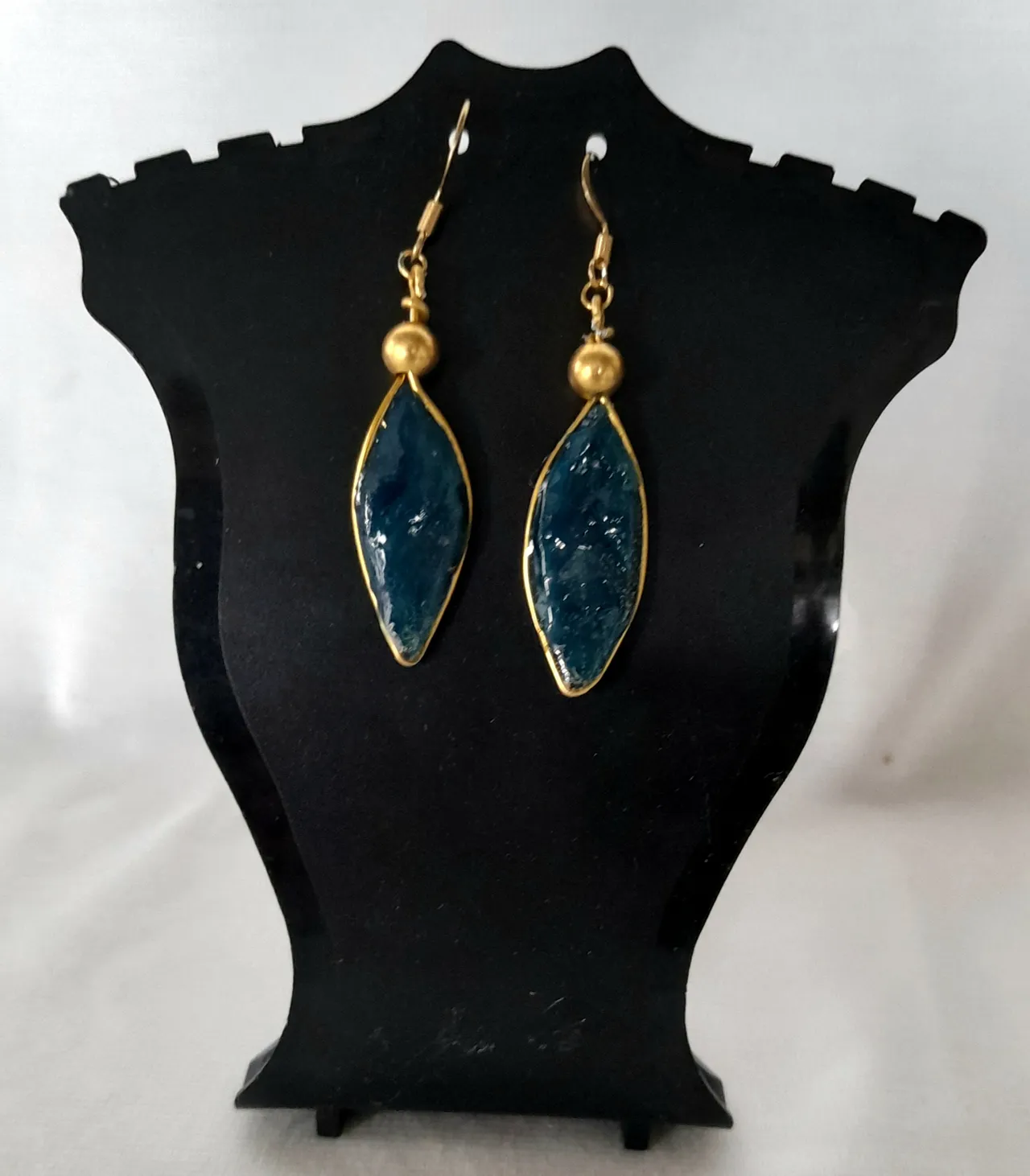 Boucles d'oreilles navette turquoise