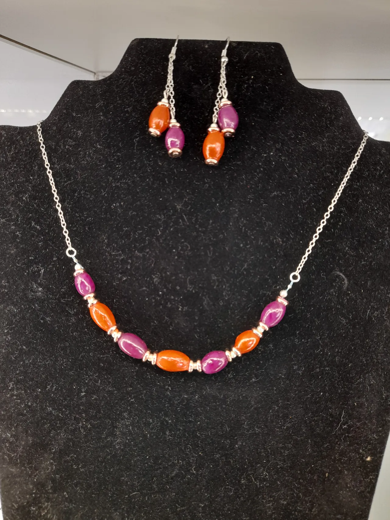 Parure Orange et fuchsia