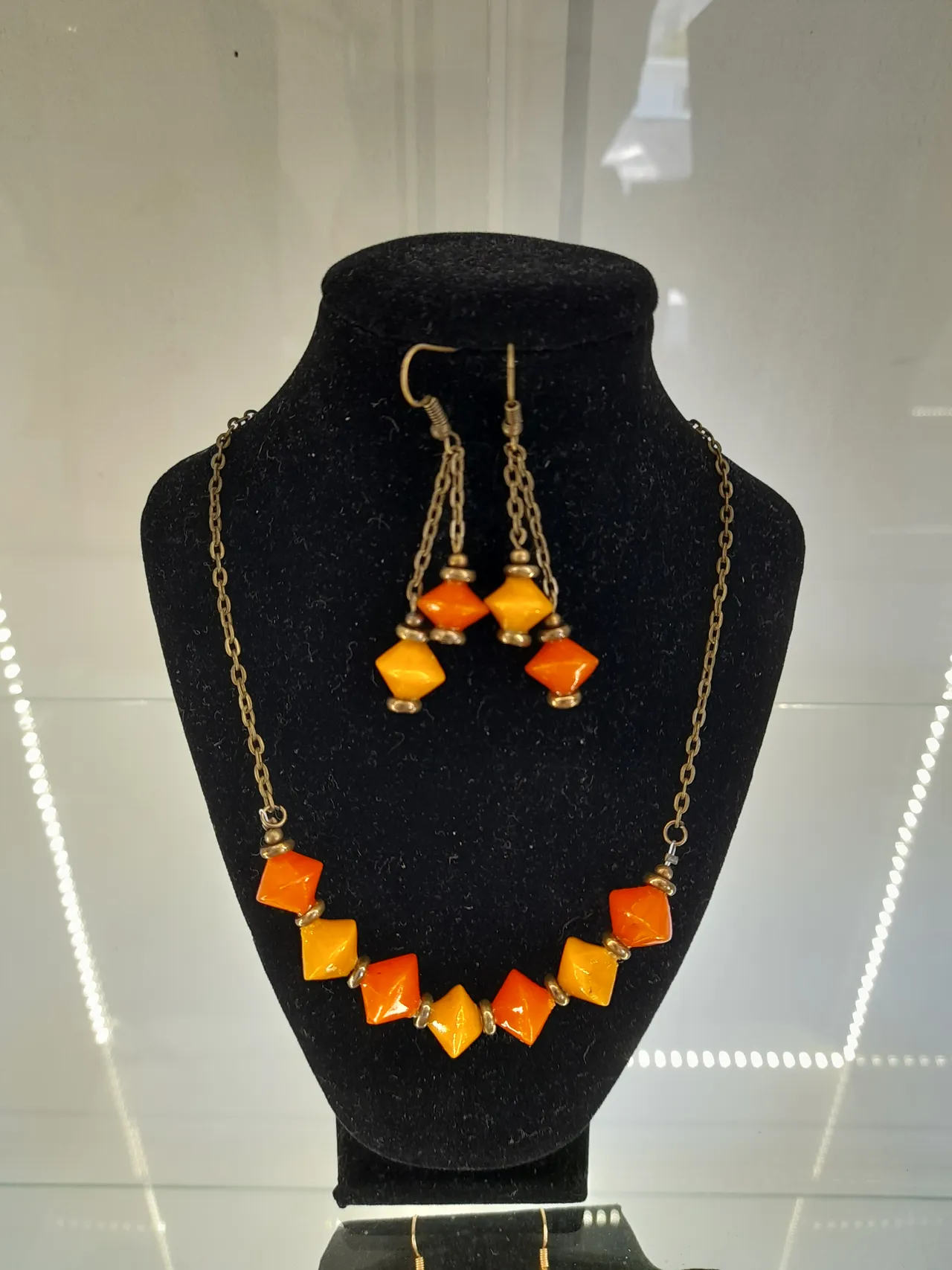 Parure Orange losange
