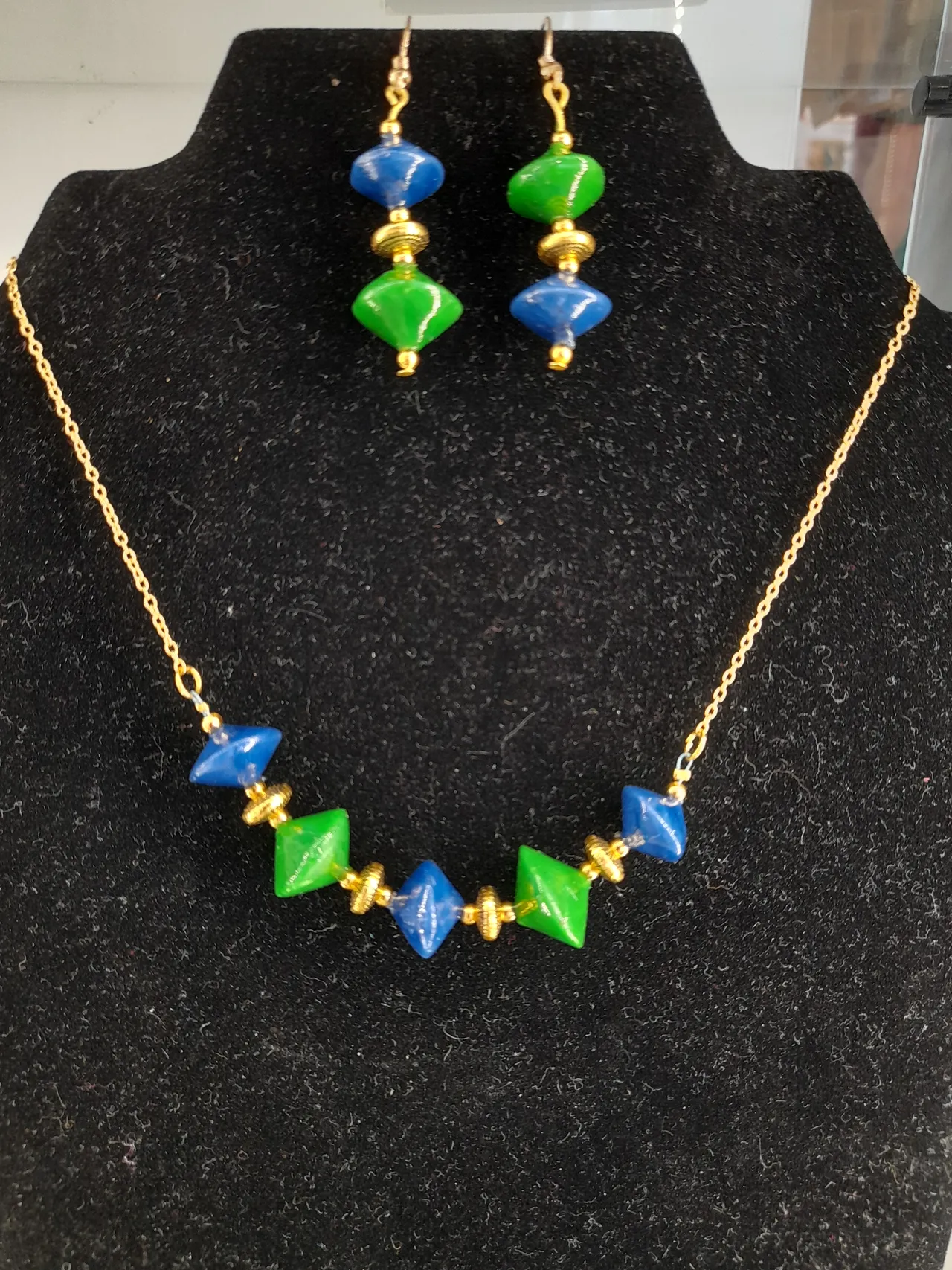 Parure Vert et bleu