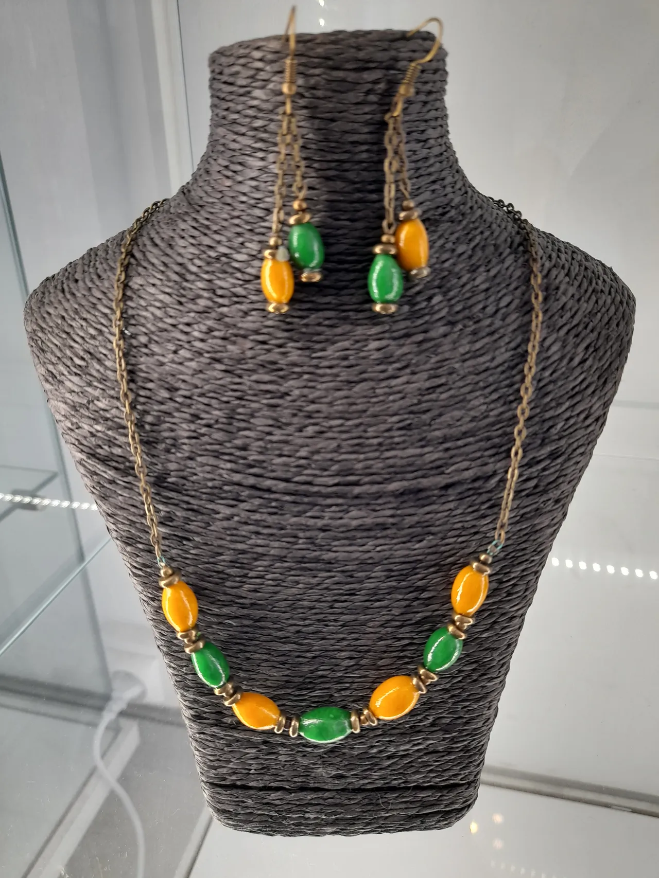 Parure Vert et ambre