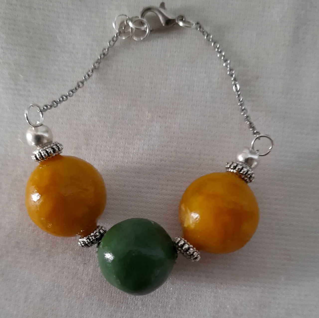 Bracelet Ambre et vert