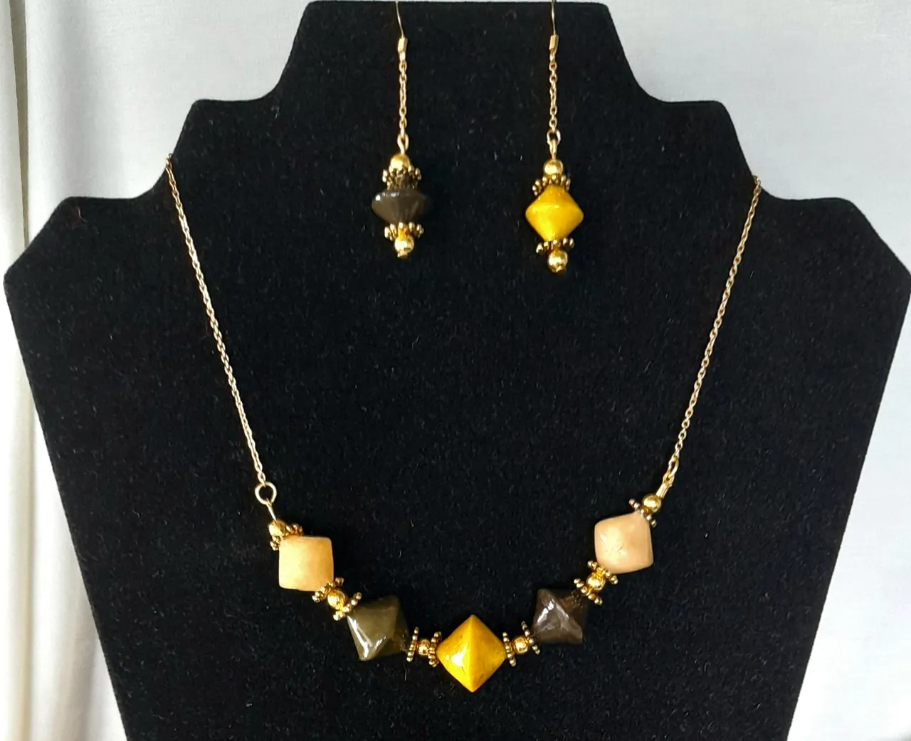 Parure Losanges bronze et or