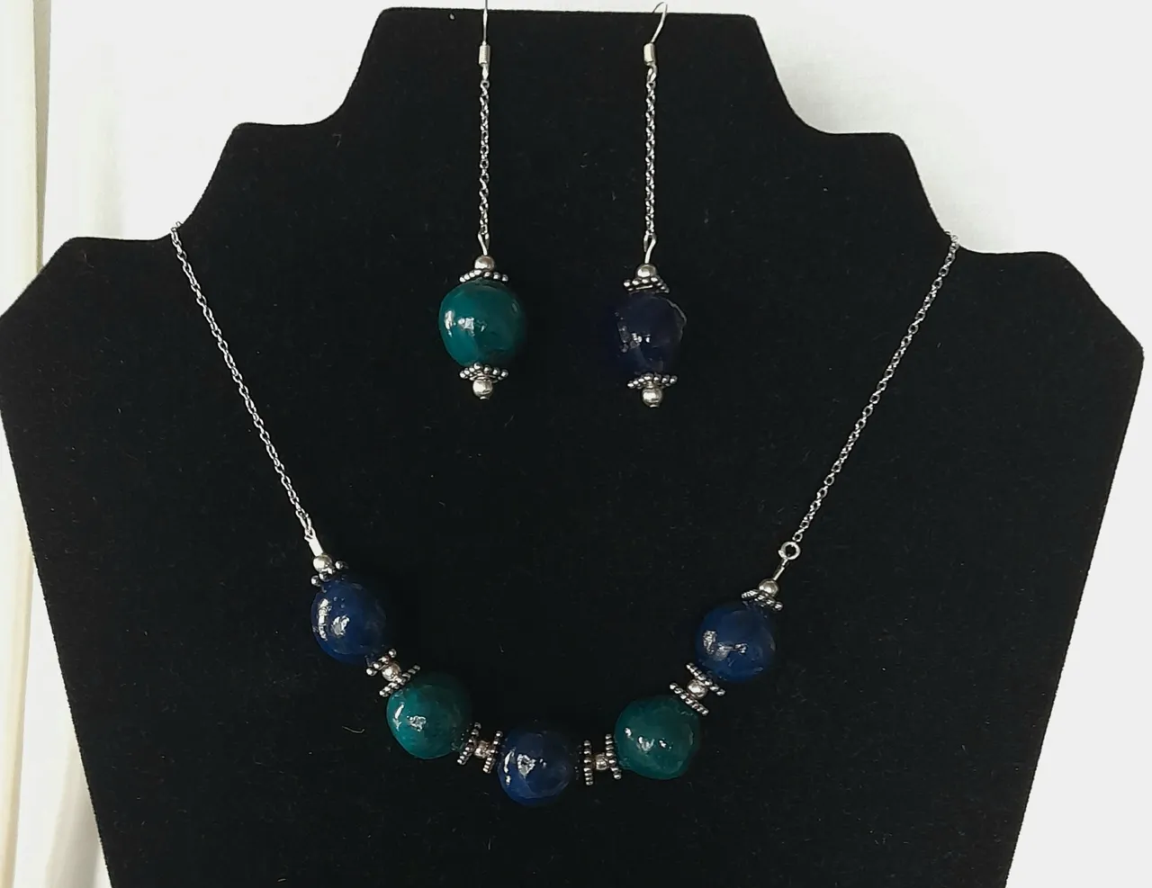 Parure Bleu et vert d'eau