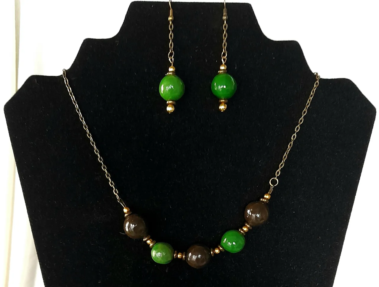 Parure Vert prairie et brun