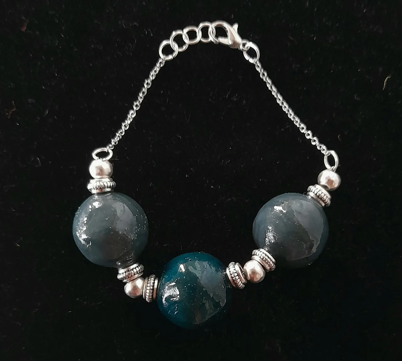 Bracelet Gris et turquoise
