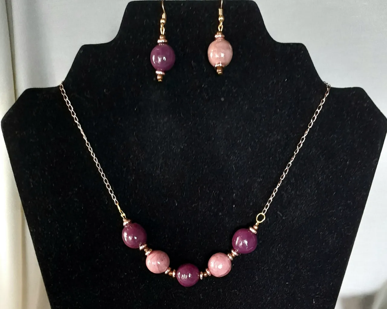 Parure Rose et prune